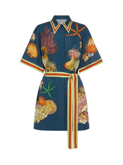 MINI VESTIDO CAMISERO CON CINTURÓN - Veska 