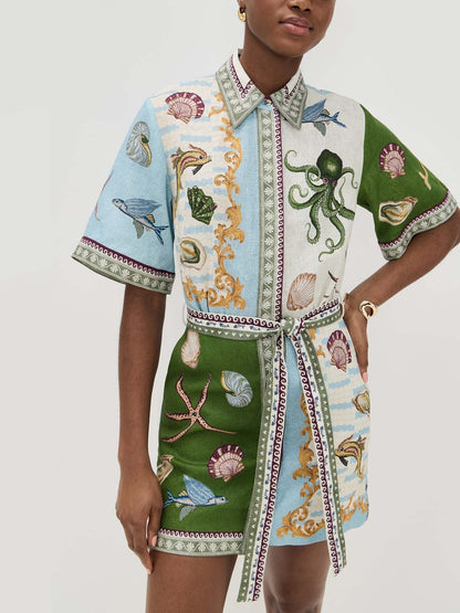 CONJUNTO CAMISERO ESTAMPADO MEDITERRÁNEO - Veska 