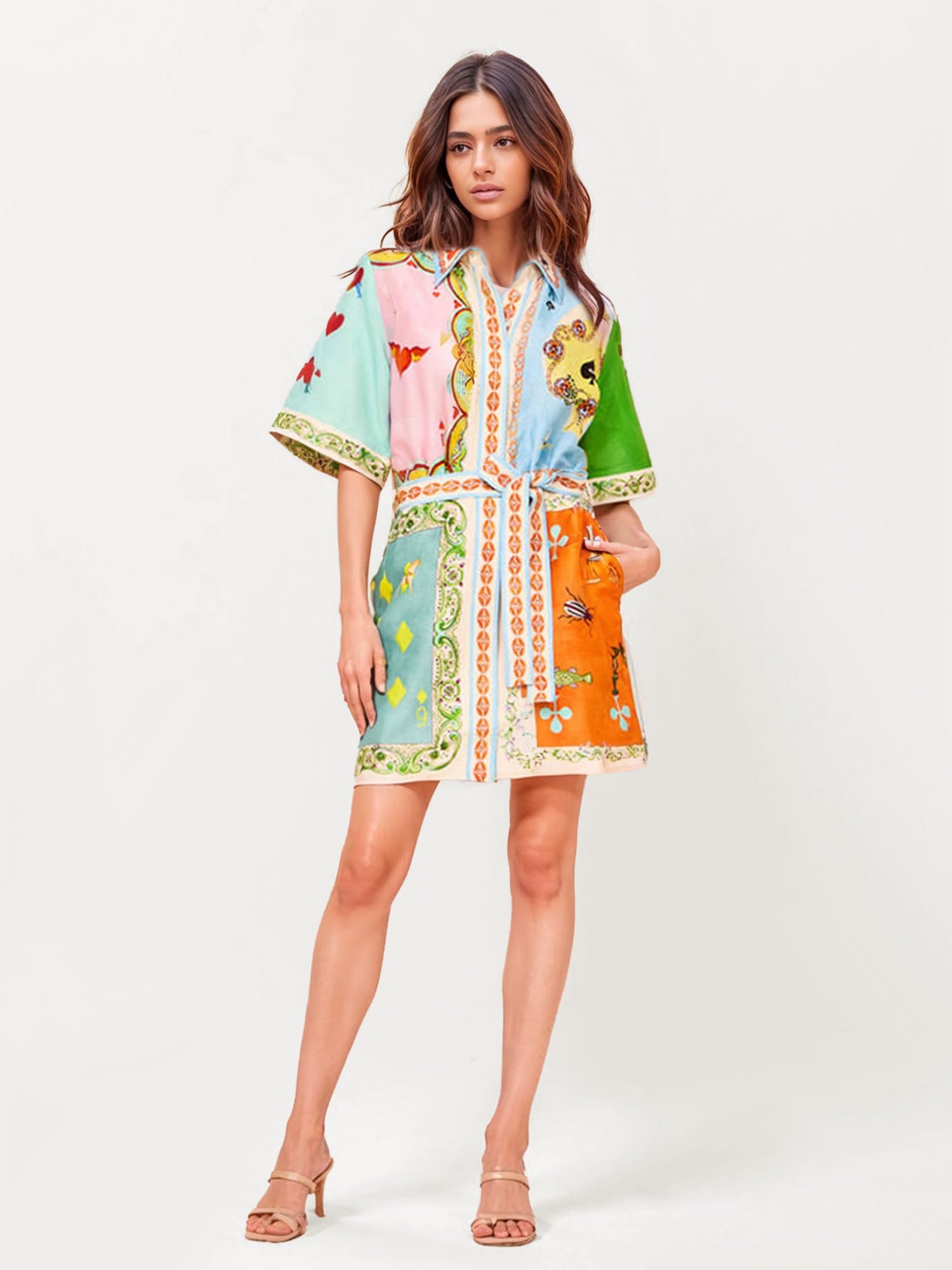 MINI VESTIDO CAMISERO ESTAMPADO - Veska 