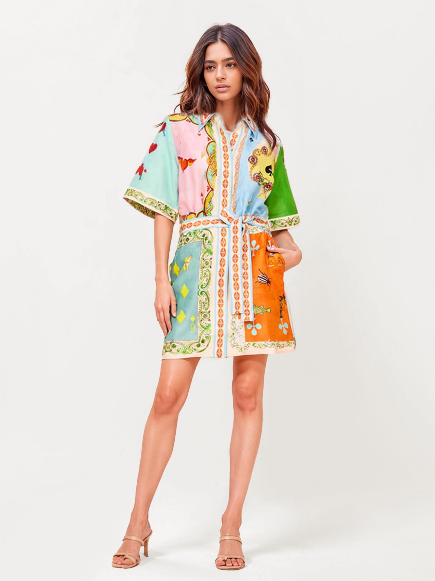 MINI VESTIDO CAMISERO ESTAMPADO - Veska 