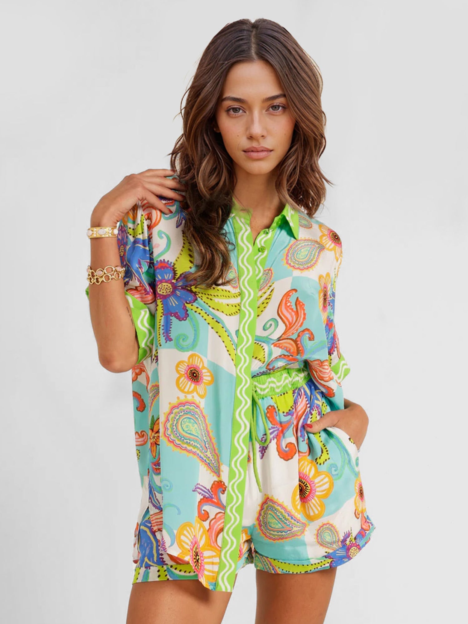 CONJUNTO CAMISERO ESTAMPADO BOHO - Veska 