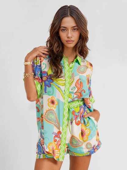 CONJUNTO CAMISERO ESTAMPADO BOHO - Veska 