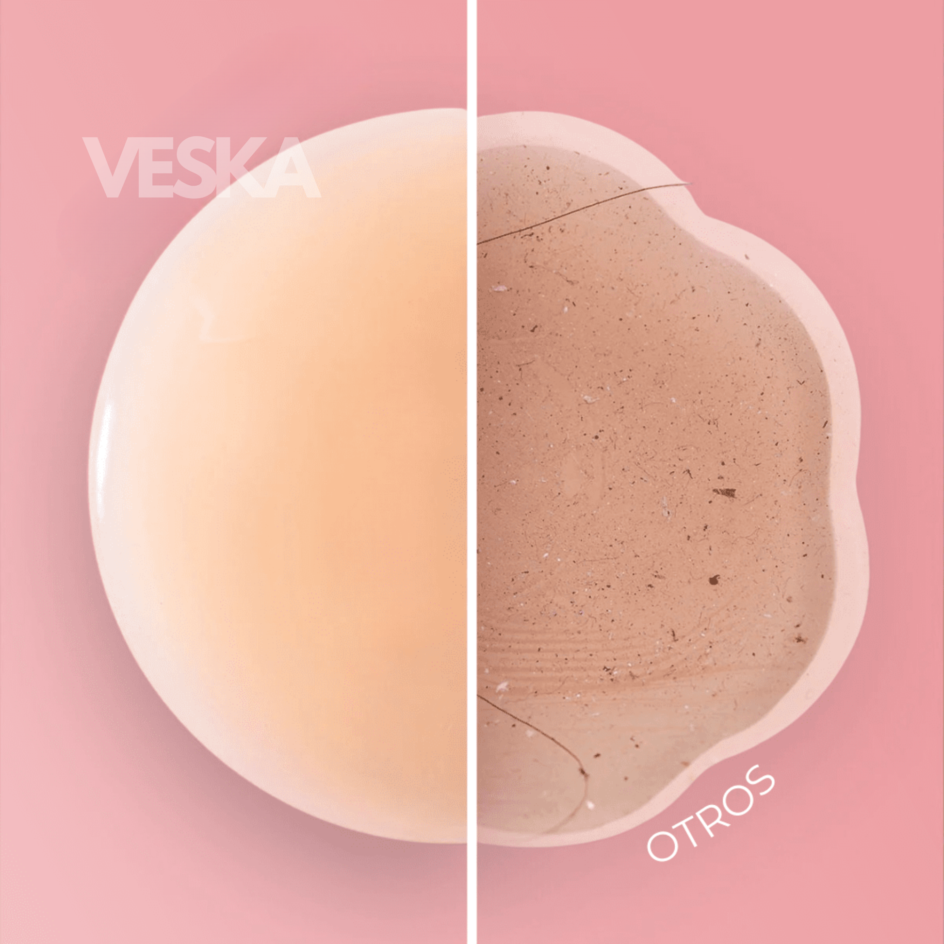 Pezoneras en forma de círculos sin adhesivo de la marca Veska, ideales para protección y comodidad en la piel.