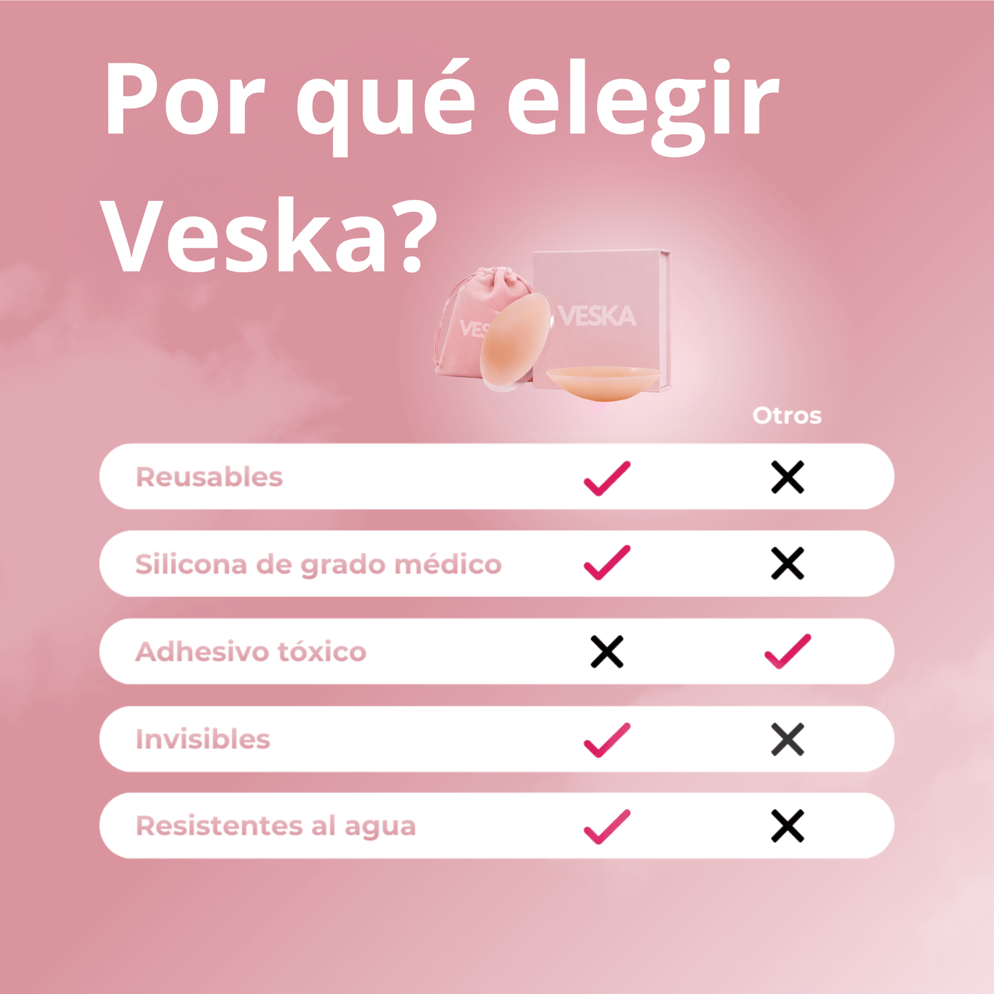 Pezoneras en forma de círculos sin adhesivo de la marca Veska, protección suave para los pezones, oferta especial