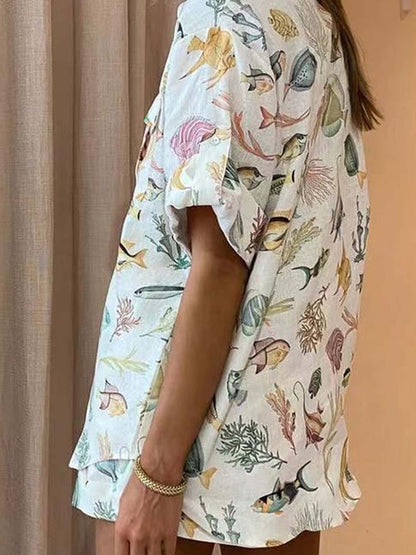 CONJUNTO CAMISERO ESTAMPADO MARINO - Veska 