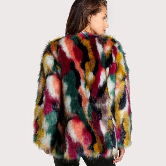 Chaqueta de pelo multicolor - Veska 