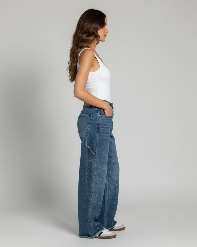 JEANS BALLOON CON EFECTO BRILLO - Veska 