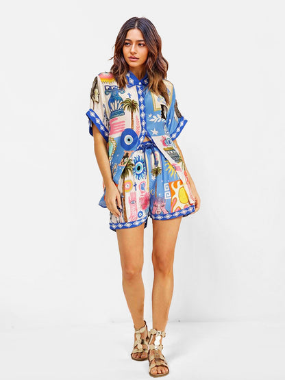 CONJUNTO CAMISERO ESTAMPADO MEDITERRÁNEO - Veska 
