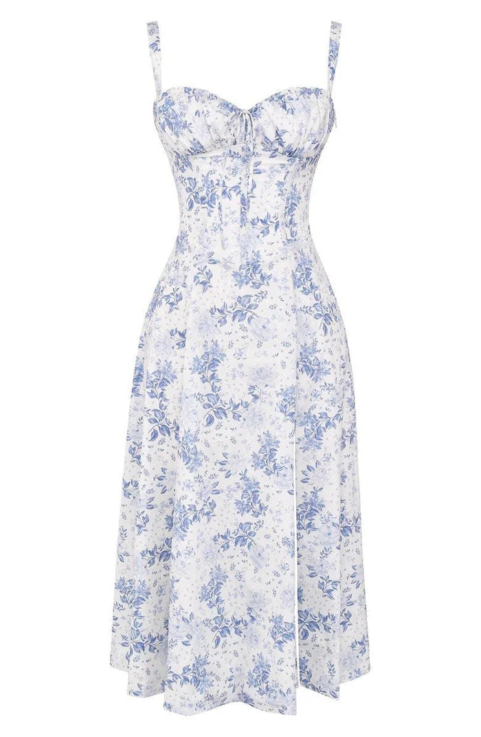 Vestido bustier de EVA de la marca Veska, con diseño ajustado y detalles elegantes en la parte superior.