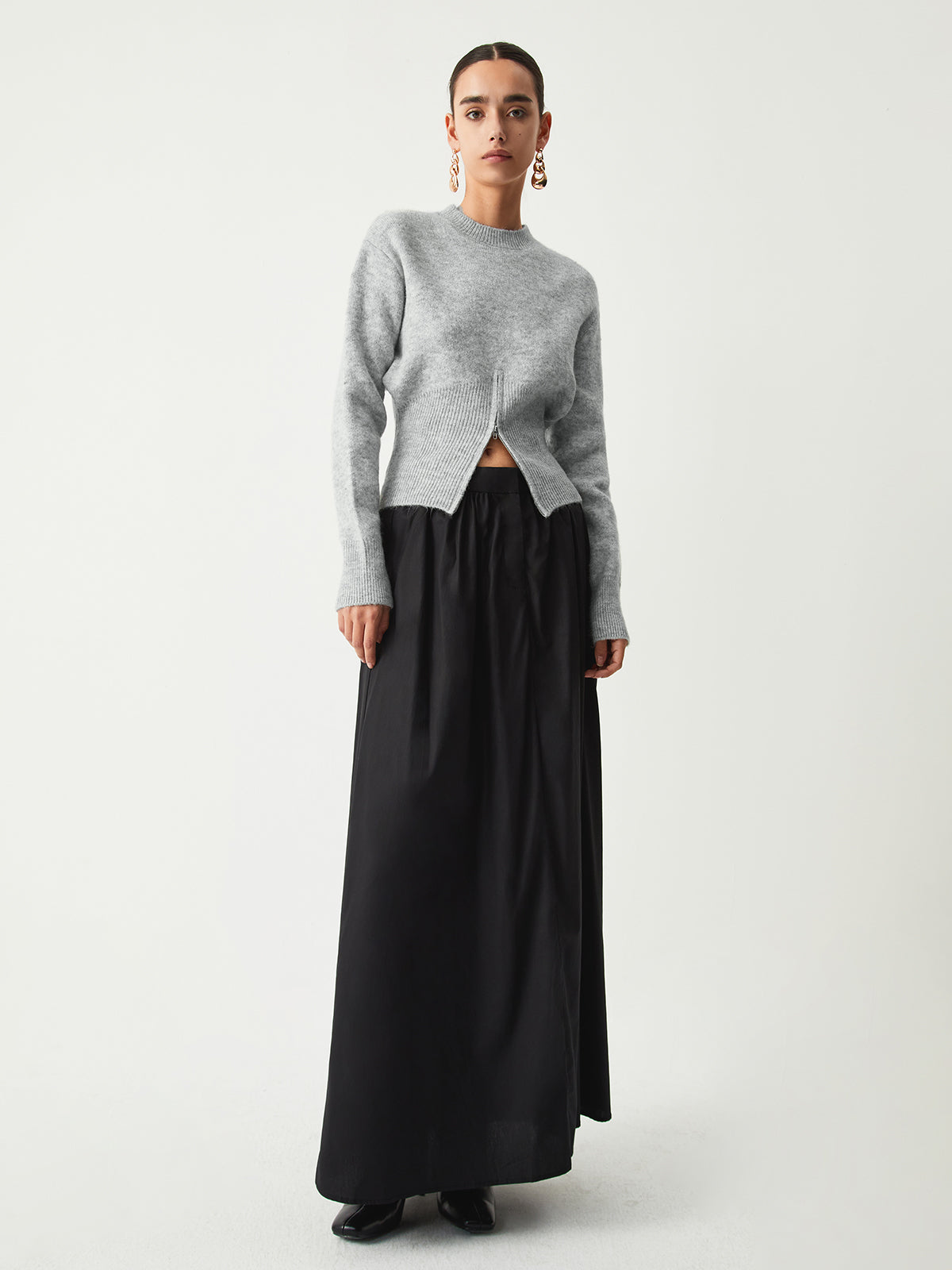 Half Zip Fuzzy Sweater - Veska 