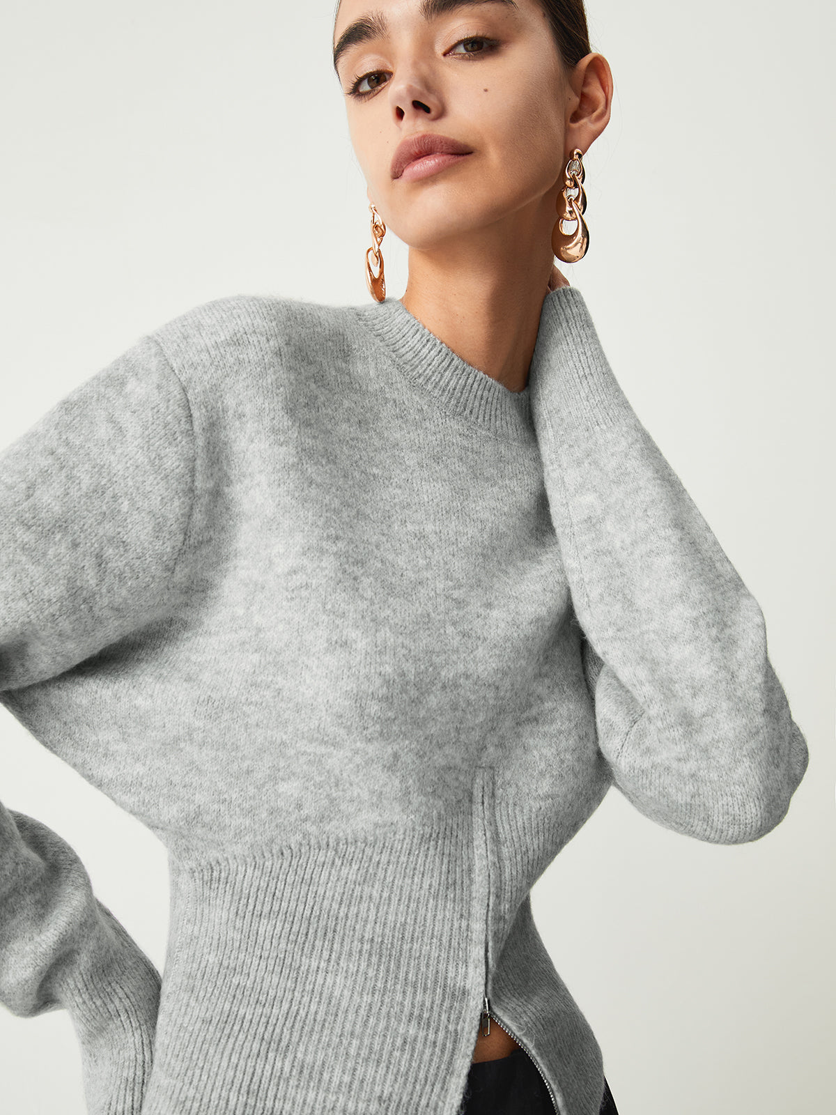 Half Zip Fuzzy Sweater - Veska 