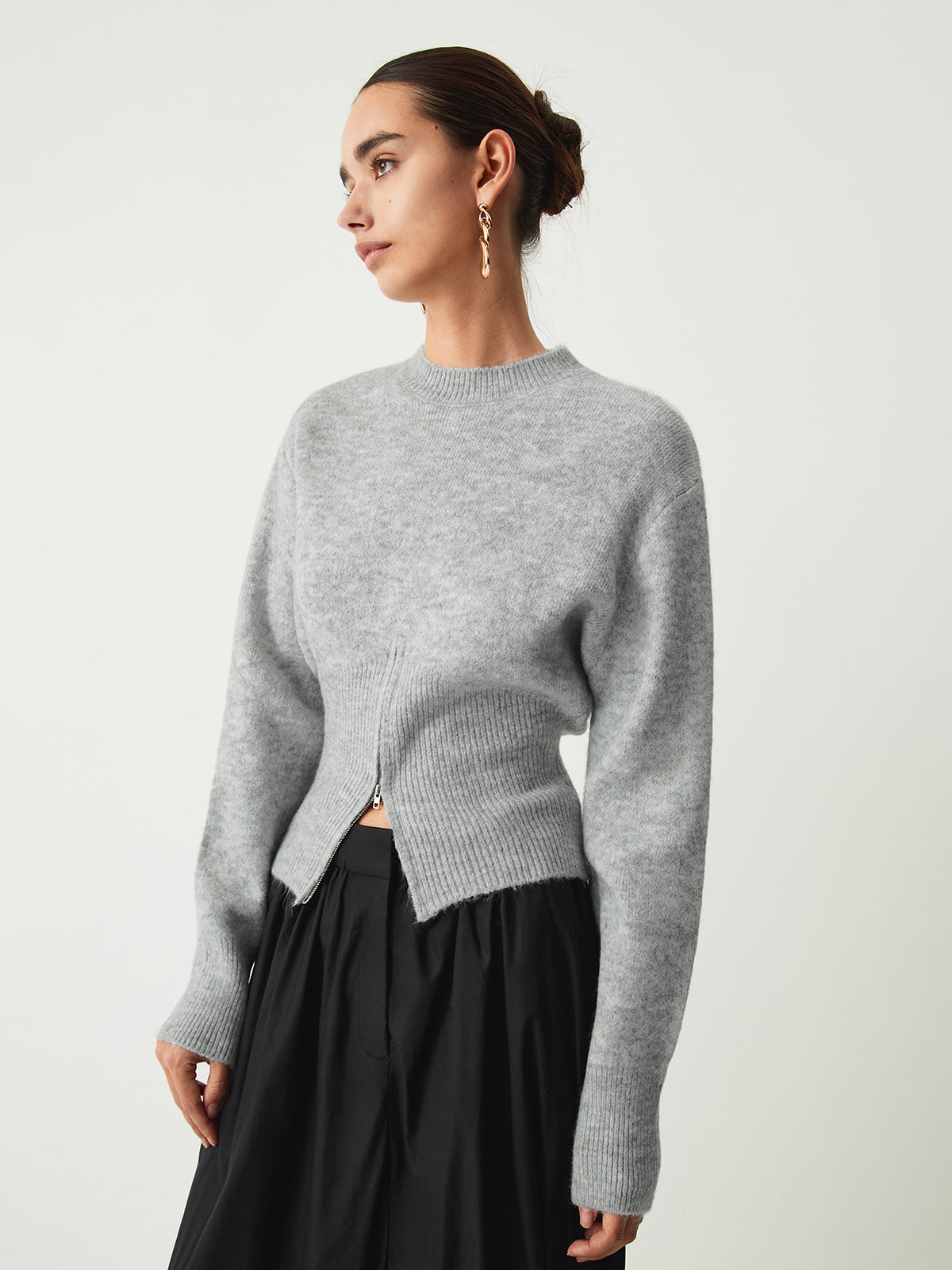 Half Zip Fuzzy Sweater - Veska 