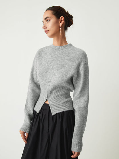 Half Zip Fuzzy Sweater - Veska 