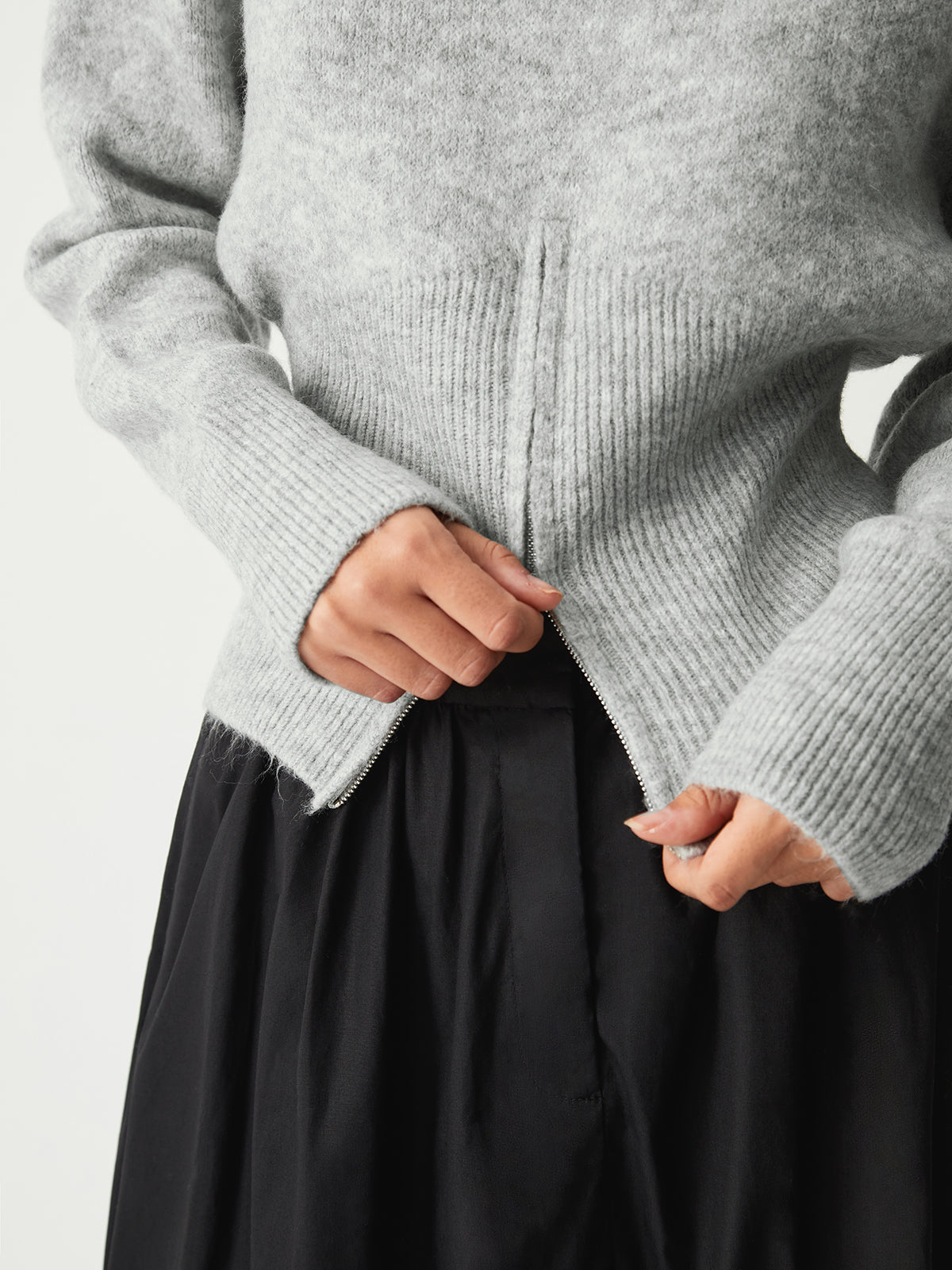 Half Zip Fuzzy Sweater - Veska 