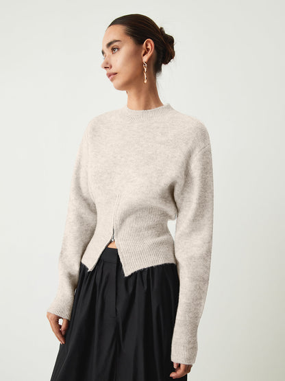 Half Zip Fuzzy Sweater - Veska 