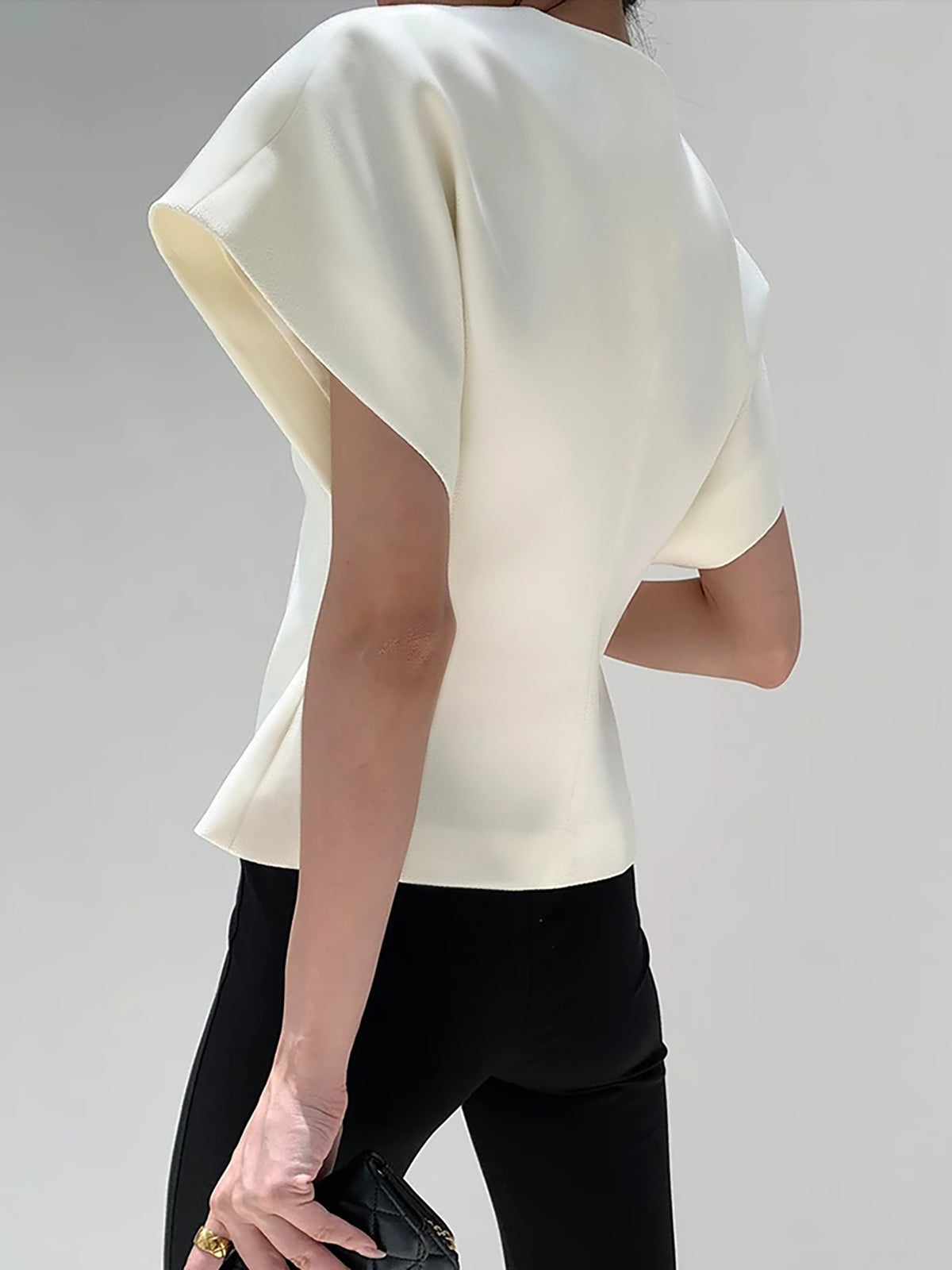 Trendy V-Neck Button Down Blouse - Veska 