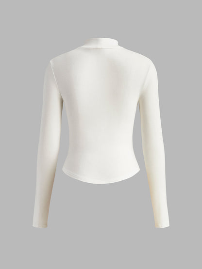 CAMISETA CUELLO ALTO Y RIBETE - Veska 