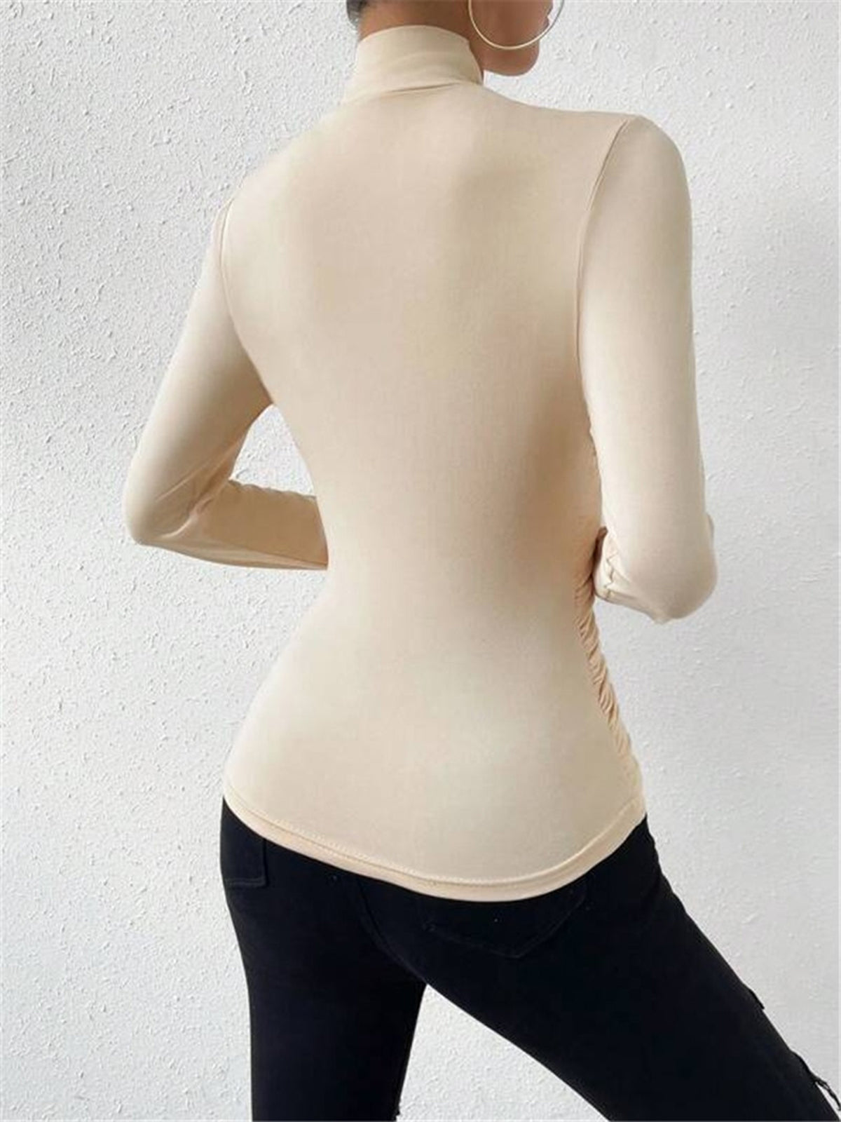 CAMISETA CRUZADA CON CUELLO PLISADO - Veska 