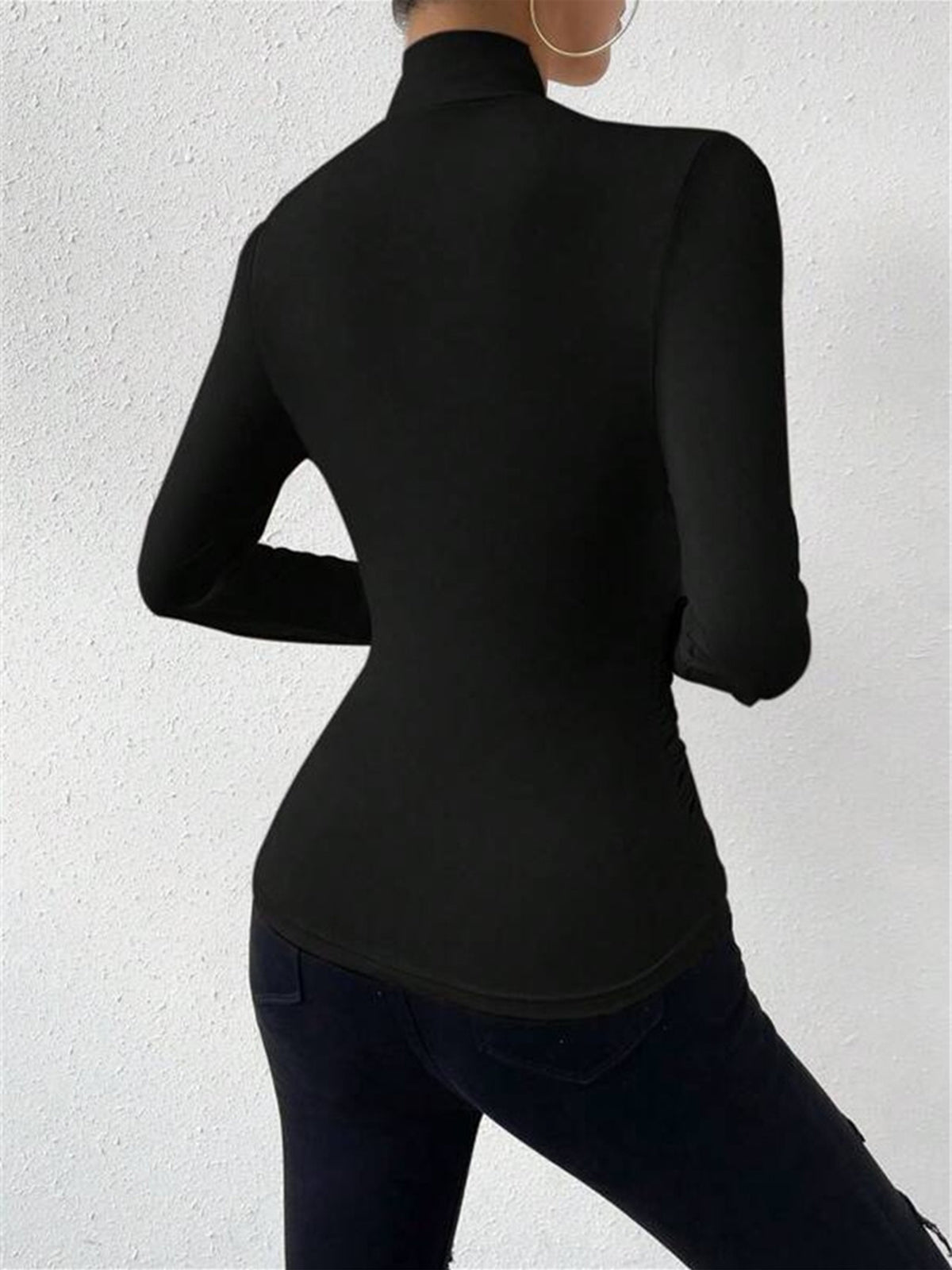 CAMISETA CRUZADA CON CUELLO PLISADO - Veska 