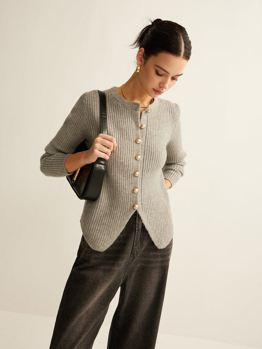 CARDIGAN CON BOTONES Y ABERTURA LATERAL - Veska 