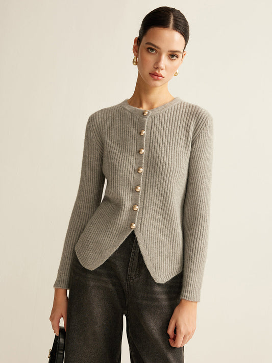 CARDIGAN CON BOTONES Y ABERTURA LATERAL - Veska 