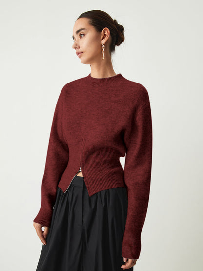 Half Zip Fuzzy Sweater - Veska 