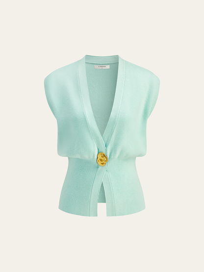 CHALECO DE PUNTO CON CUELLO EN V - Veska 