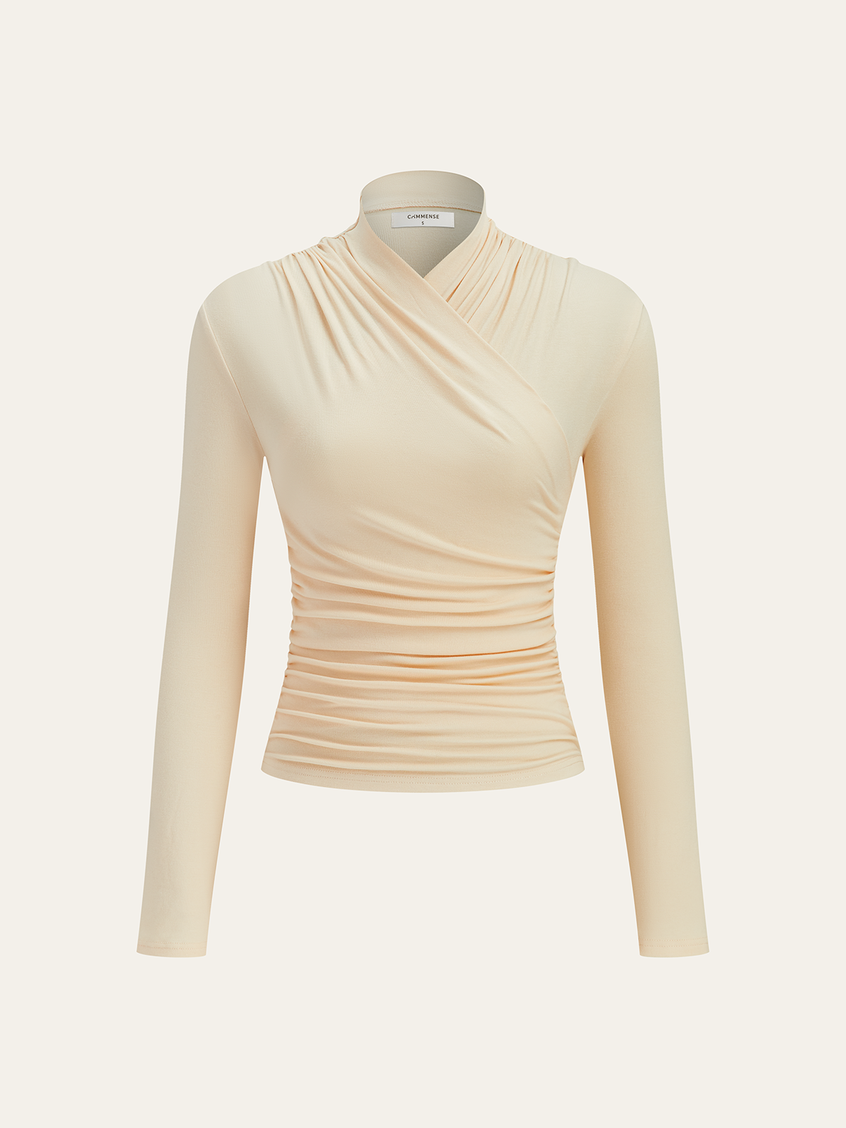 CAMISETA CRUZADA CON CUELLO PLISADO - Veska 