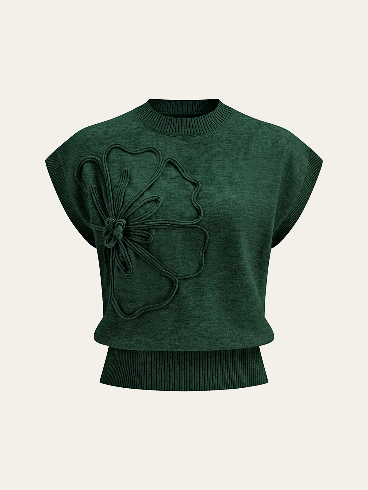 TOP DE PUNTO CON APLIQUE FLORAL - Veska 