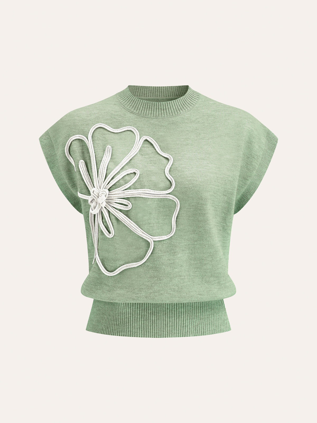 TOP DE PUNTO CON APLIQUE FLORAL - Veska 