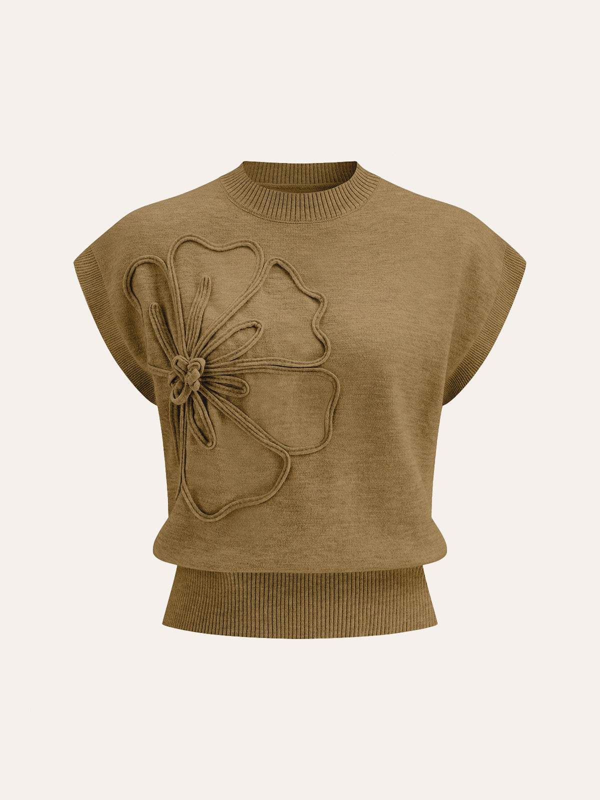 TOP DE PUNTO CON APLIQUE FLORAL - Veska 