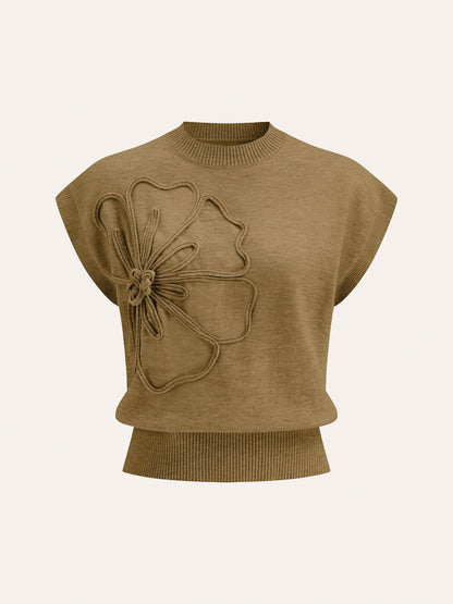 TOP DE PUNTO CON APLIQUE FLORAL - Veska 