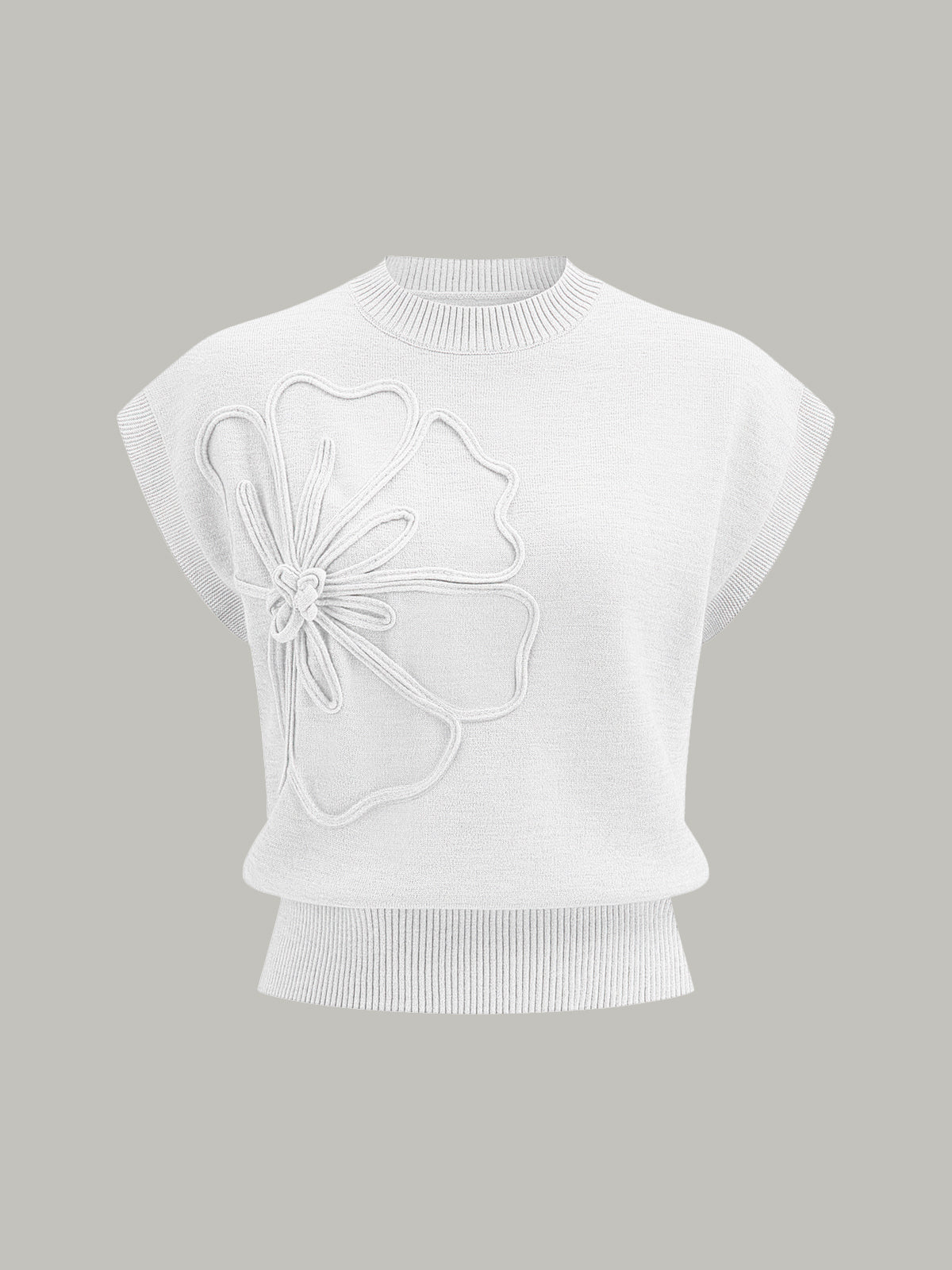 TOP DE PUNTO CON APLIQUE FLORAL - Veska 