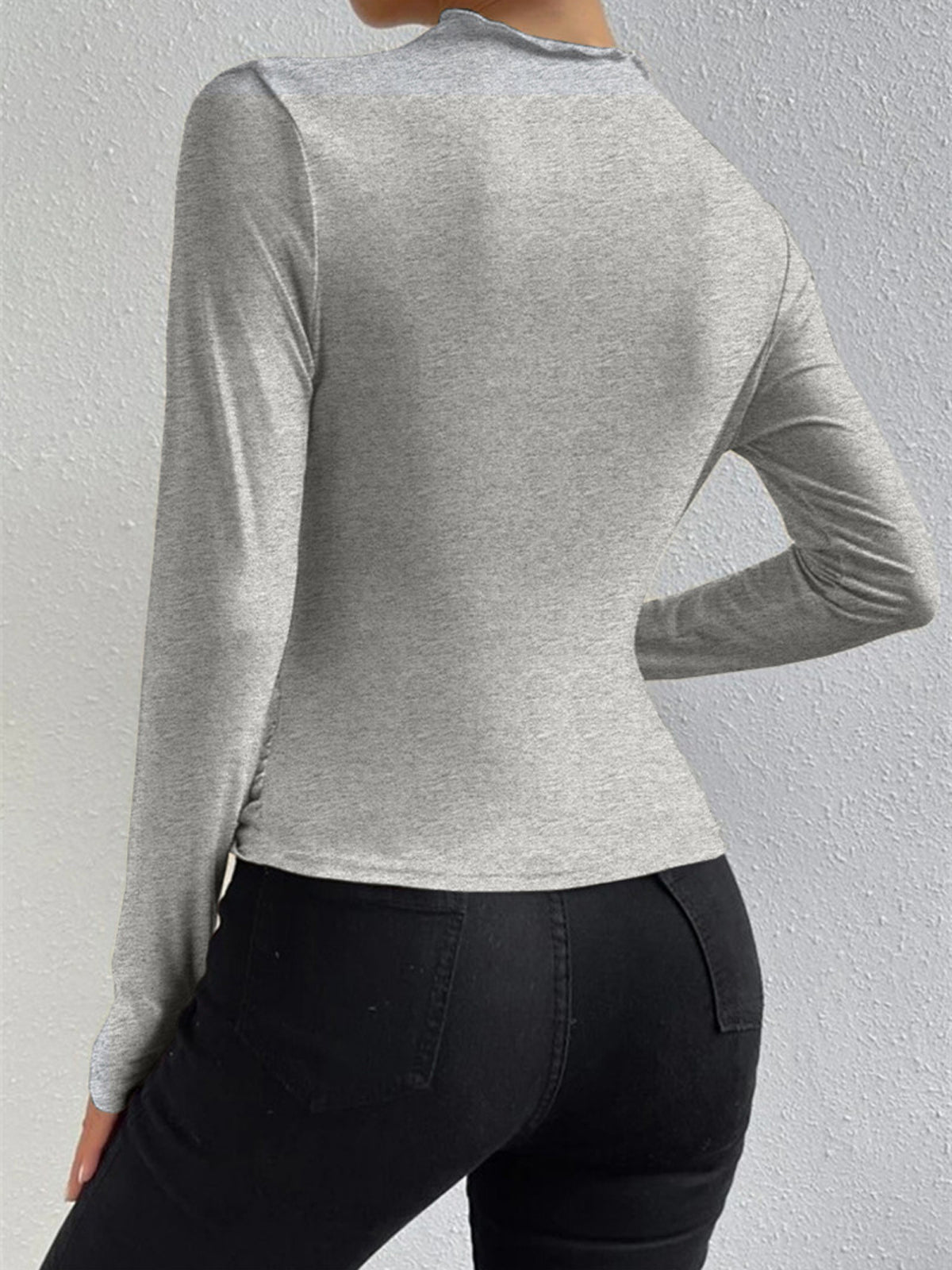 CAMISETA DE MANGA LARGA CON FRUNCES - Veska 