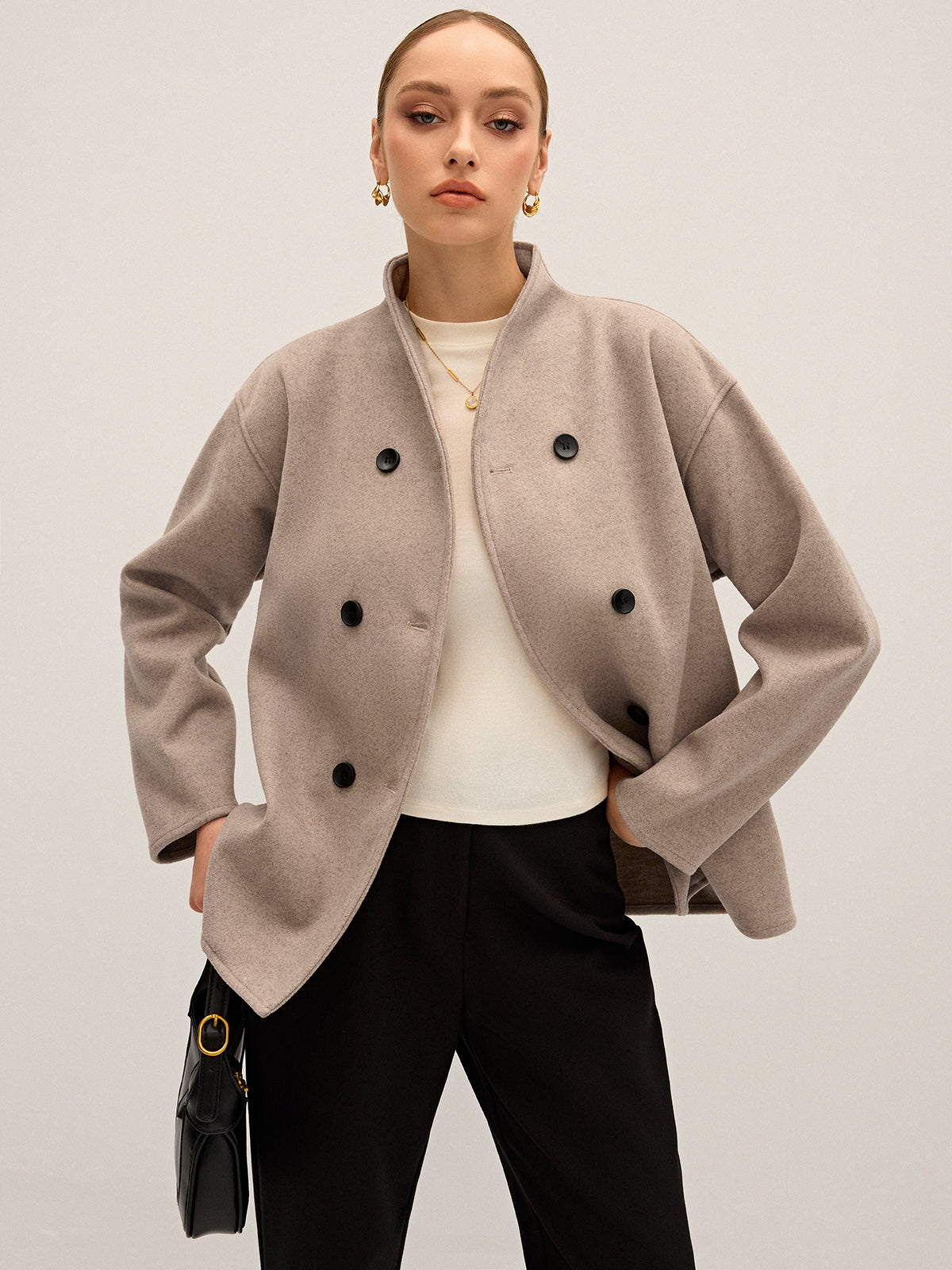 CHAQUETA OVERSIZE CON DOBLE ABOTONADURA - Veska 