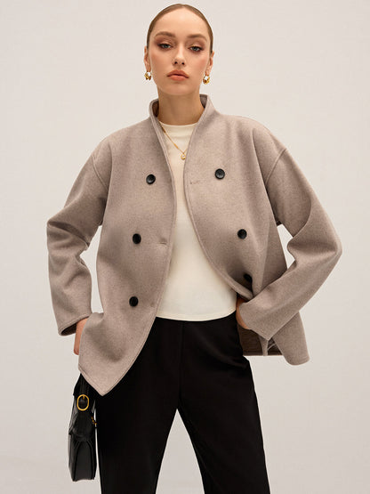 CHAQUETA OVERSIZE CON DOBLE ABOTONADURA - Veska 