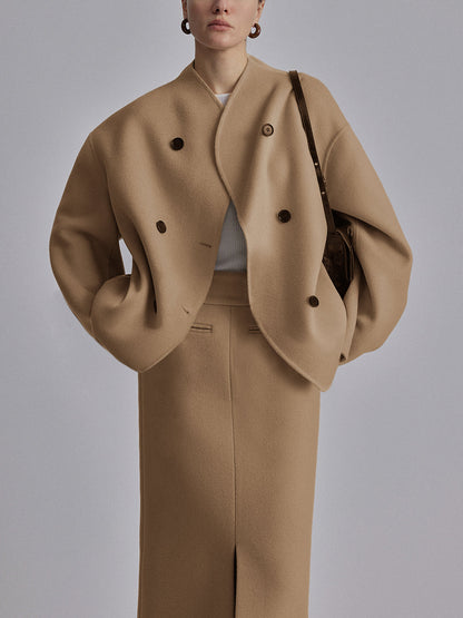 CHAQUETA OVERSIZE CON DOBLE ABOTONADURA - Veska 