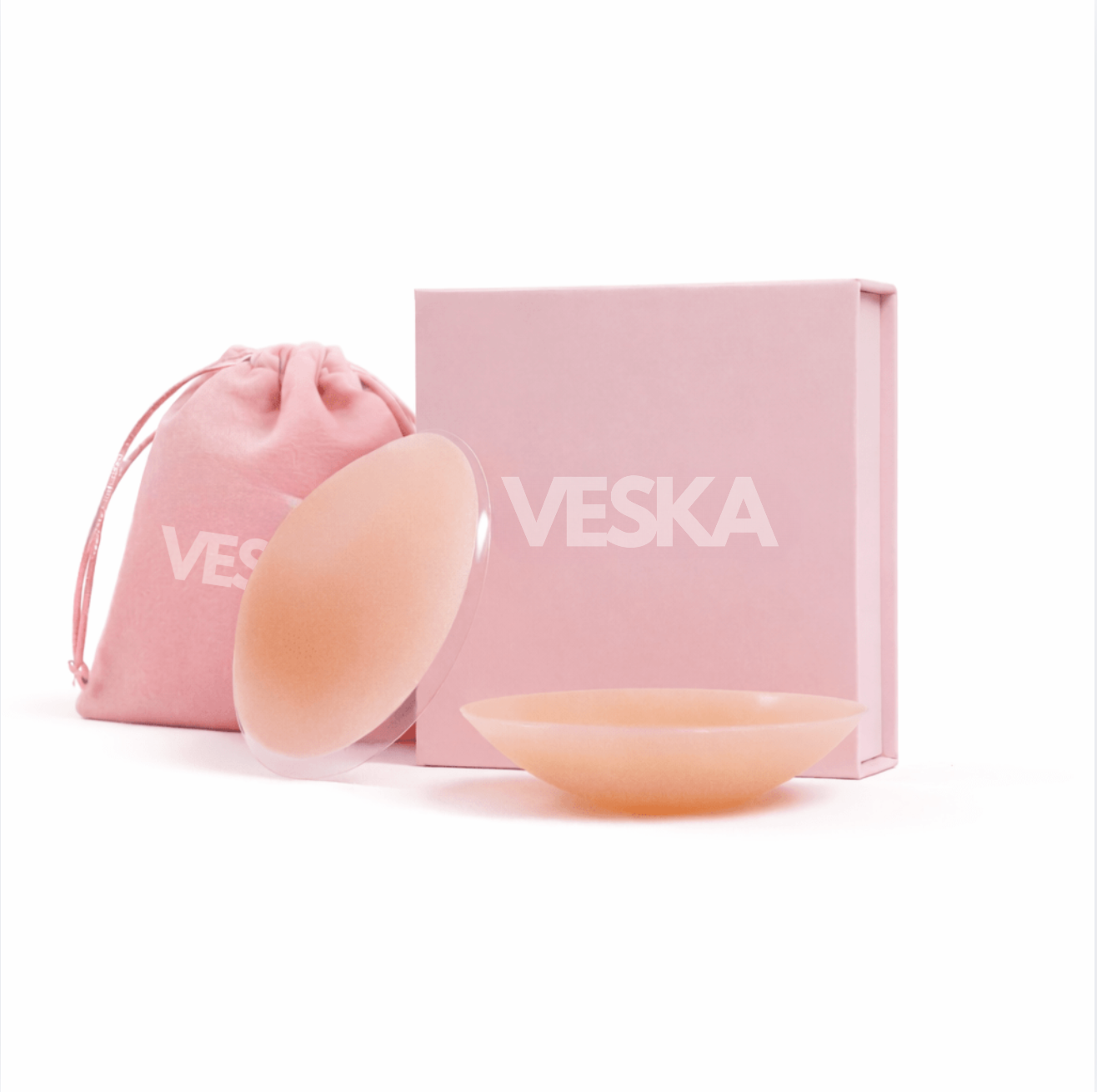 Pezoneras de círculos sin adhesivo de Veska, protección para pezones, imagen en pantalla de oferta.