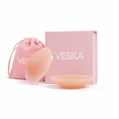 Pezoneras de círculos sin adhesivo de Veska, protección para pezones, imagen en pantalla de oferta.