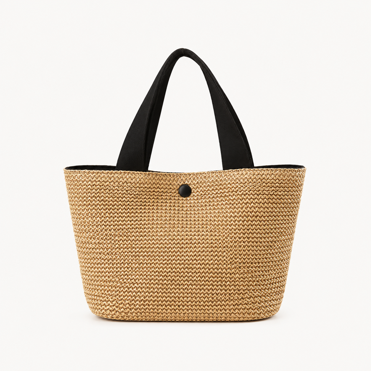 Bolso de rafia y algodón de VESKA, con diseño elegante y textura natural, ideal para looks casual y sofisticados.