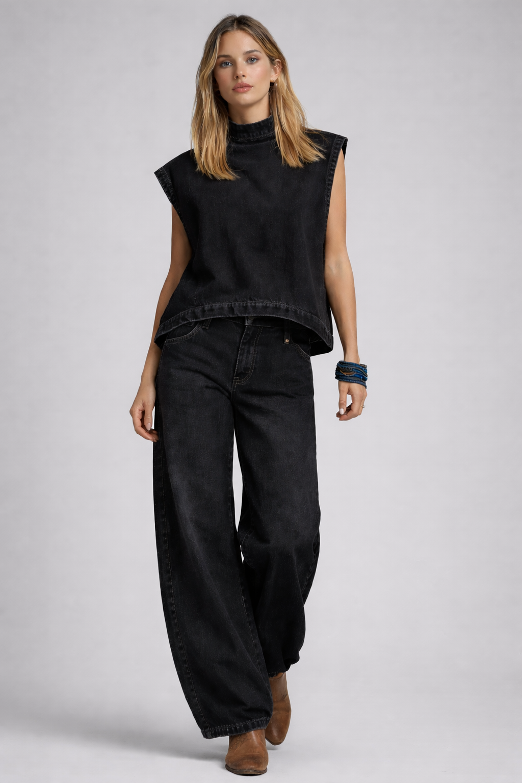 CONJUNTO DENIM AZUL MARINO MINIMAL - Veska 