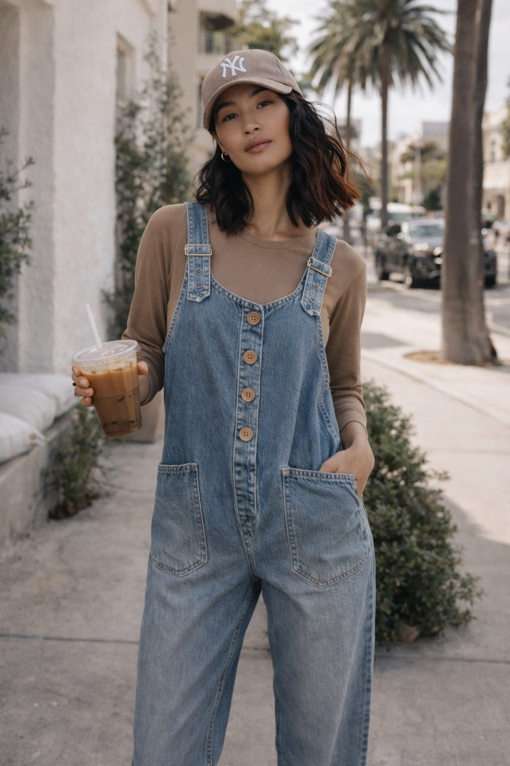 MONO DENIM CASUAL CON TIRANTES AJUSTABLES - Veska 