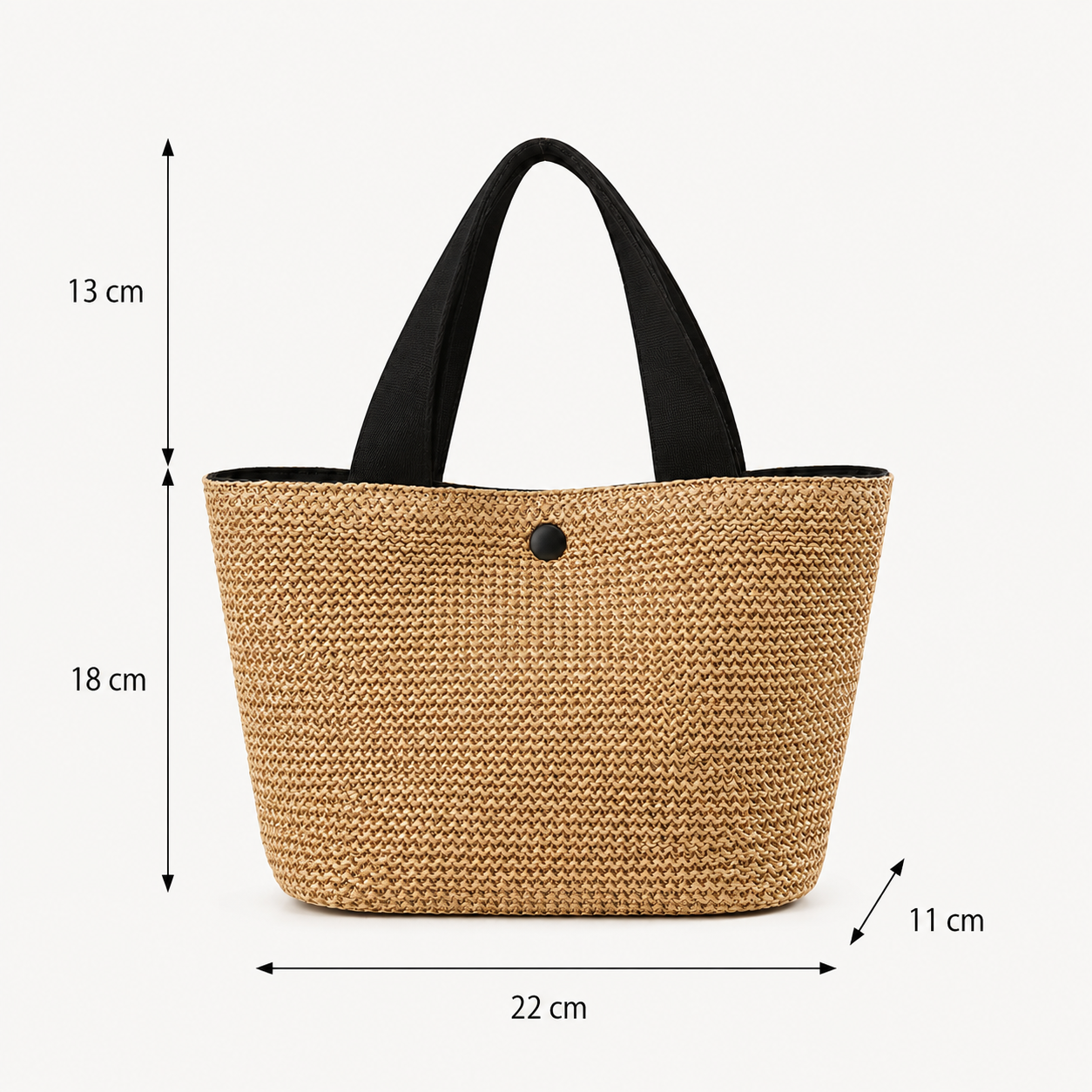 Bolso de rafia y algodón VESKA con diseño elegante y detalles naturales, ideal para estilo casual y verano.
