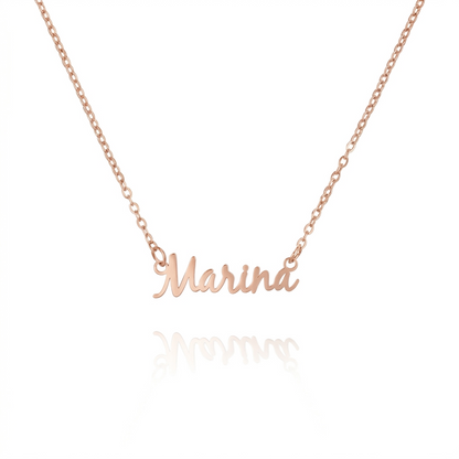 Collar de tenis personalizado de Veska con nombre grabado, en plata brillante y diseño elegante para uso diario.
