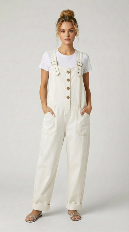 MONO DENIM CASUAL CON TIRANTES AJUSTABLES - Veska 