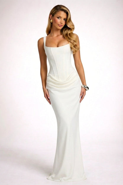 VESTIDO LARGO CORSET DRAPEADO - Veska 