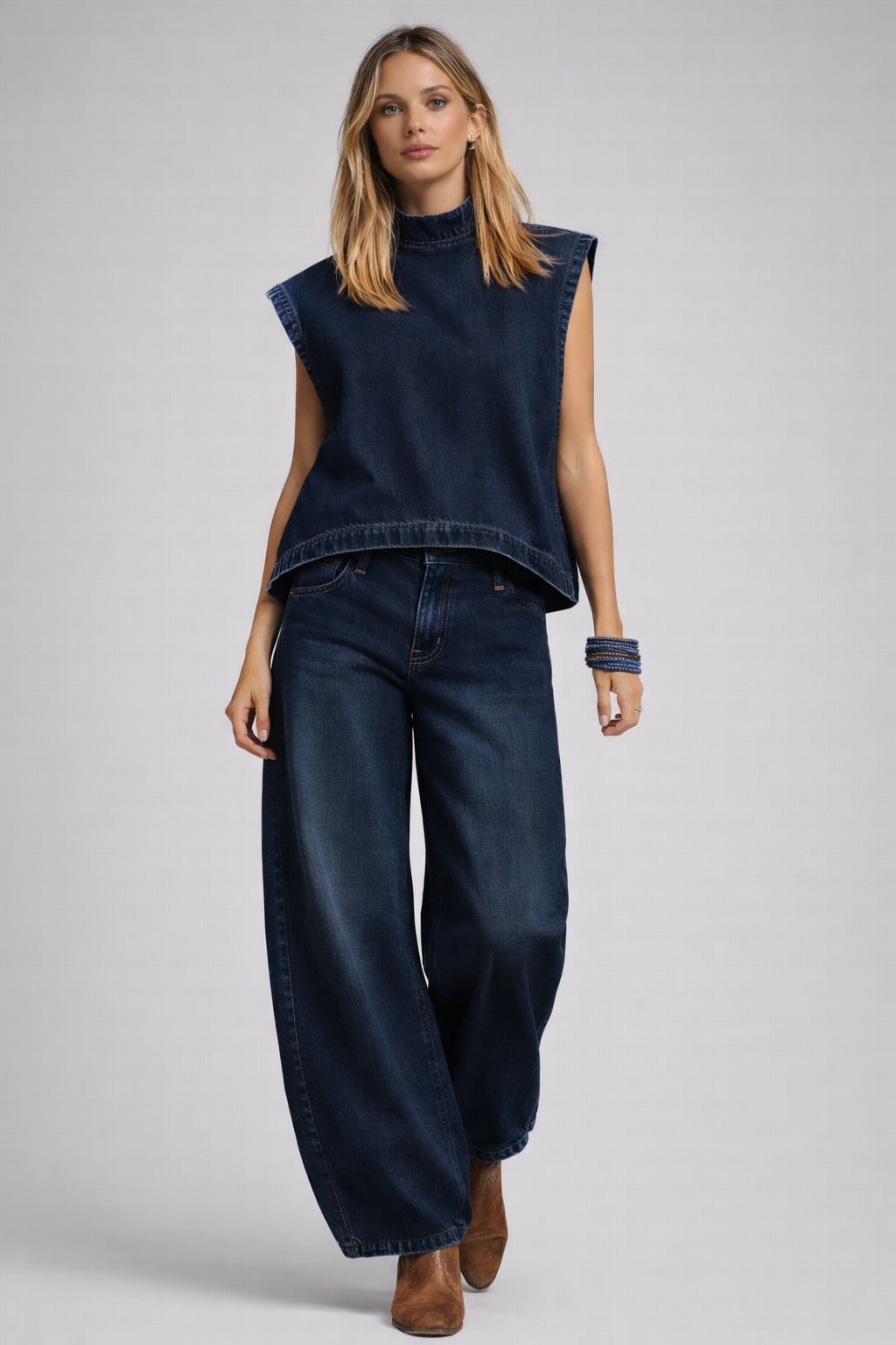 CONJUNTO DENIM AZUL MARINO MINIMAL - Veska 
