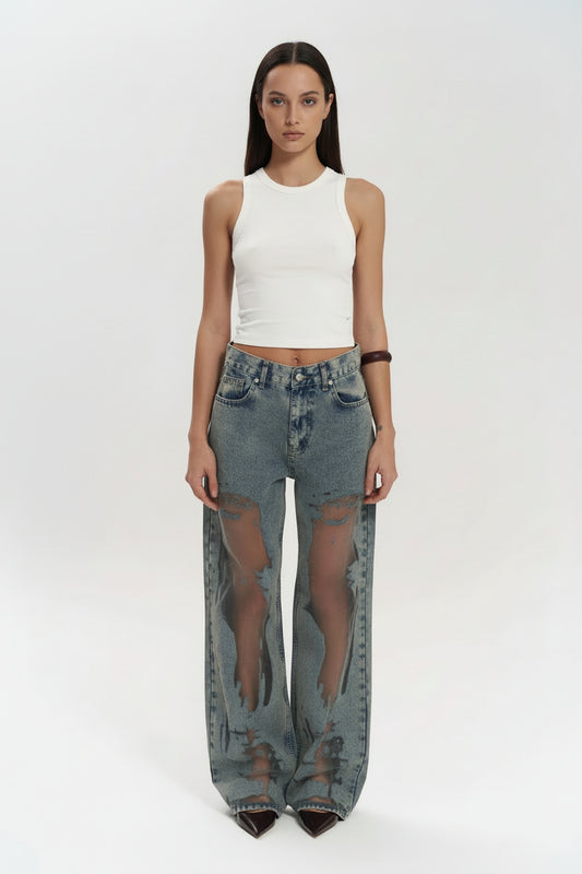 Trixie Blue Transparent Jeans - Veska 