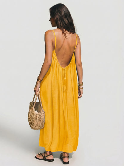 Vestido Veska Lena con espalda abierta, en varios colores, vestido de moda para mujer con diseño elegante y moderno.