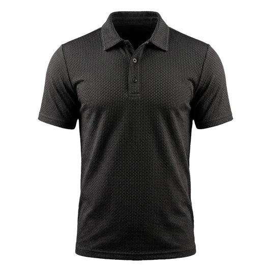 Camiseta polo para hombre Veska de manga corta en color azul, vista frontal sobre fondo blanco.